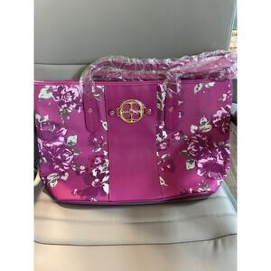 Vintage Iman Pink Rose Printed Tote Bag